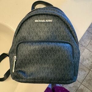 Michael Kors Dark Gray Monogram Backpack